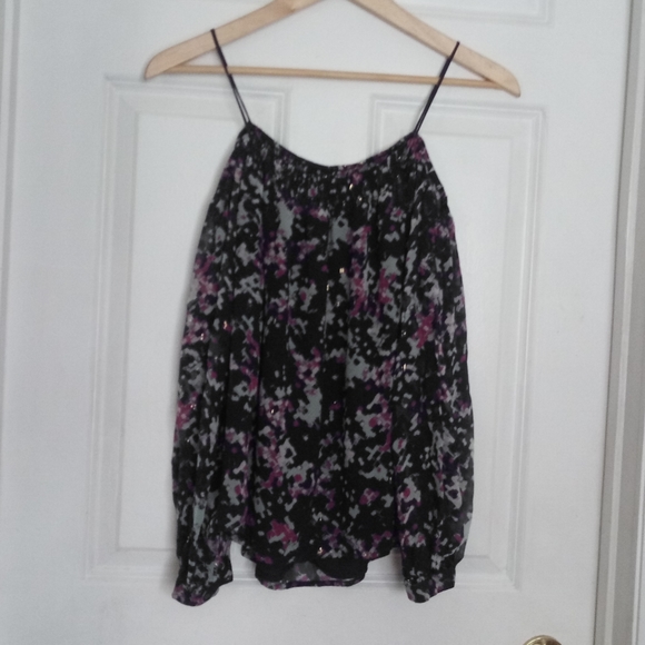 Greylin Spring Speckle Cold Shoulder Blouse Size S - Picture 5 of 12